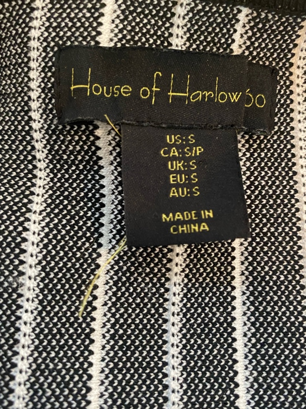 House of Harlow 1960 Black & White Stripe Crop Top Size Small Stretch - Picture 2 of 7